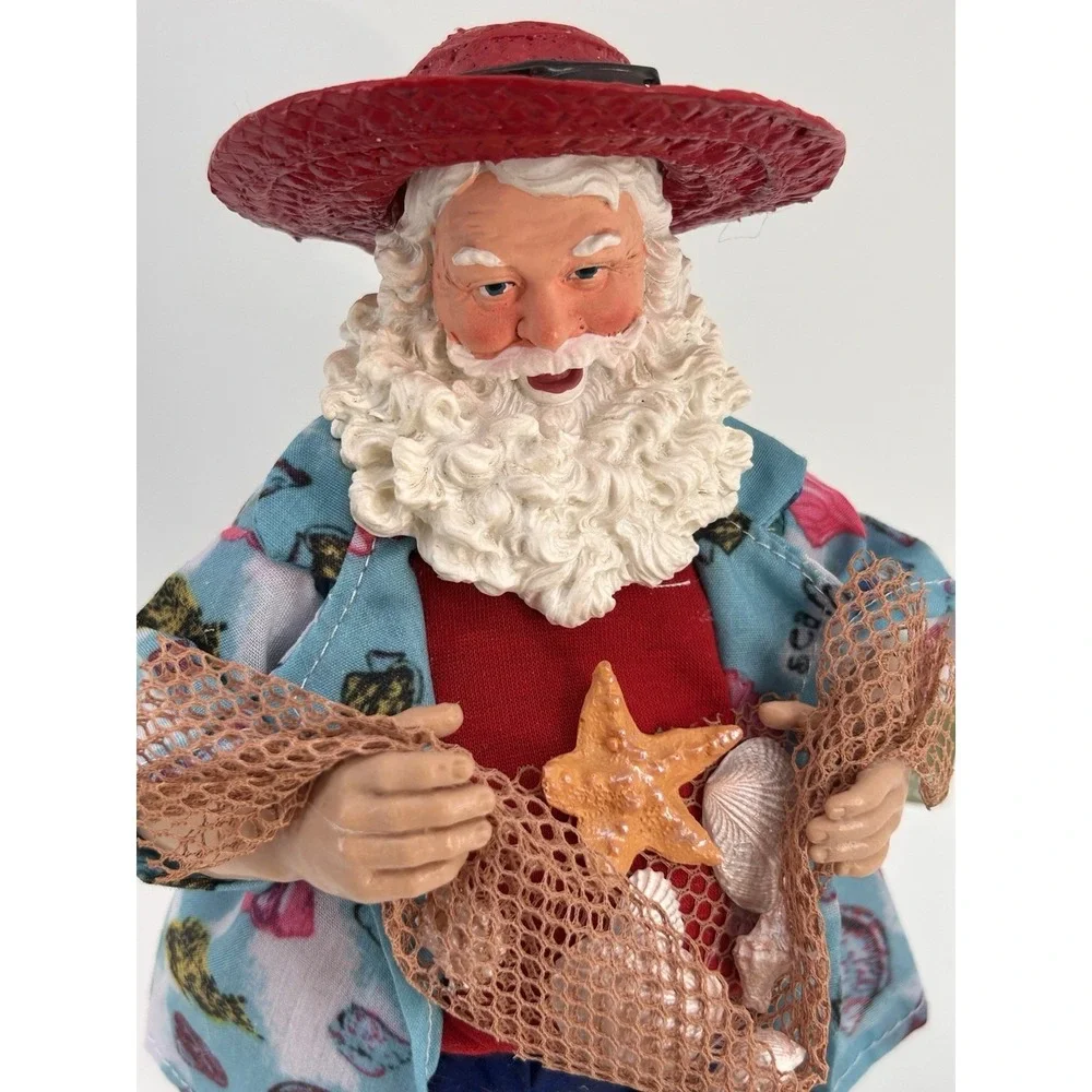 Santa's Workshop Beach Party Coastal Santa Hawaiian Shirt Flip Flops‎ 10